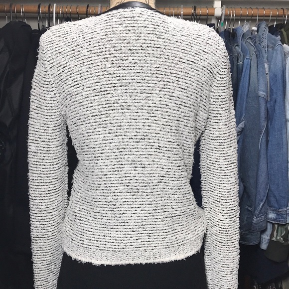 JOIE Goat Leather Trim Zip Blazer - Picture 3 of 7